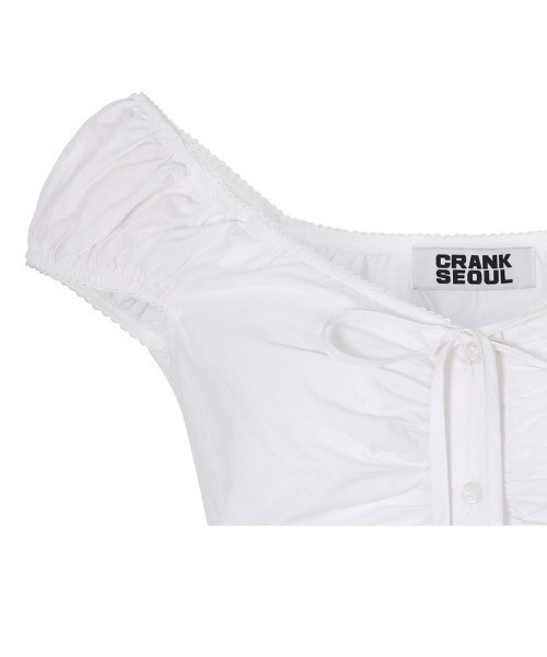ブラウス シャツ 「CRANK」LACE SHIRRING BLOUSE レディース CRANK】LACE SHIRRING BLOUSE（シャツ/ブラウス）｜CRANK