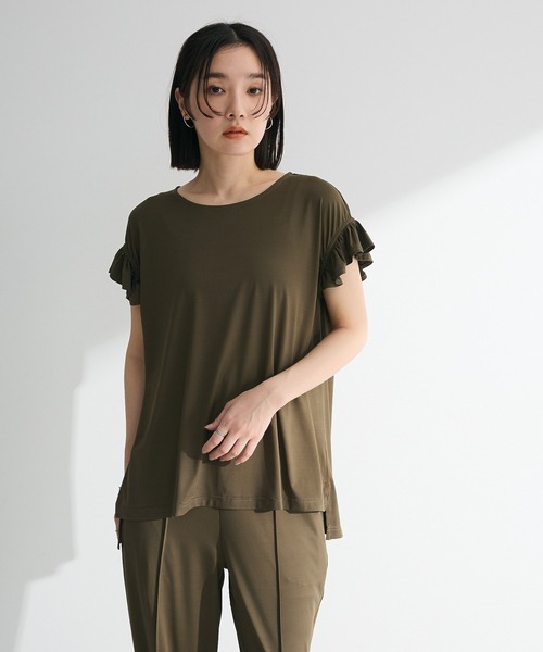 Sugar spoon(シュガースプーン)の「・SUGAR SPOON 【ラッシュガード】フリルTEE(Tシャツ/カットソー・レディース・チャコールグレー/カーキ/ブラック・FREE)」の17枚目の写真