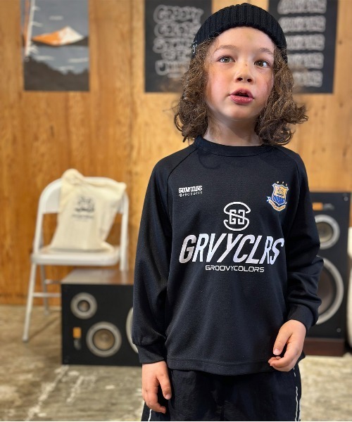 GROOVY COLORS（グルービーカラーズ）の「COOLMAX Game Long Sleeve Tee（Tシャツ/カットソー・キッズ・ブラック・115/125）」の4枚目の写真