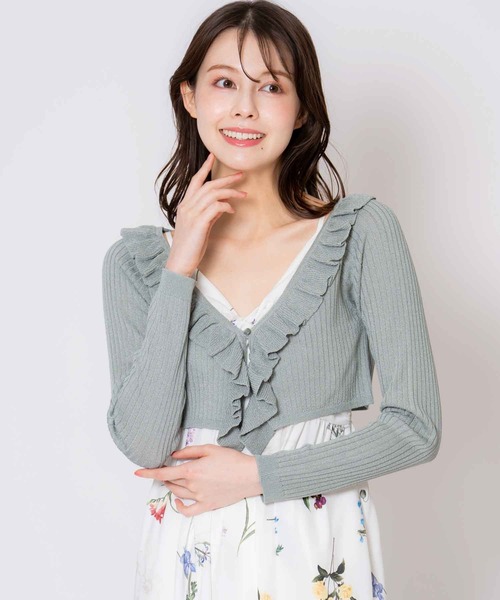 NOELA(ノエラ)の「シアーフリルカーディガン(カーディガン/ボレロ・レディース・ライトグリーン/ネイビー/オフホワイト・フリー)」の11枚目の写真
