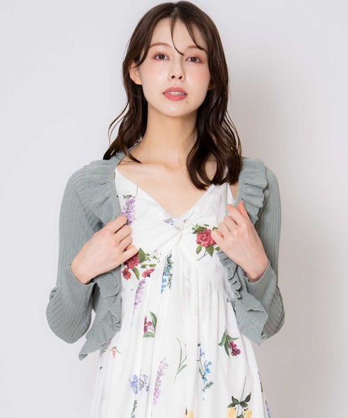 NOELA(ノエラ)の「シアーフリルカーディガン(カーディガン/ボレロ・レディース・ライトグリーン/ネイビー/オフホワイト・フリー)」の8枚目の写真