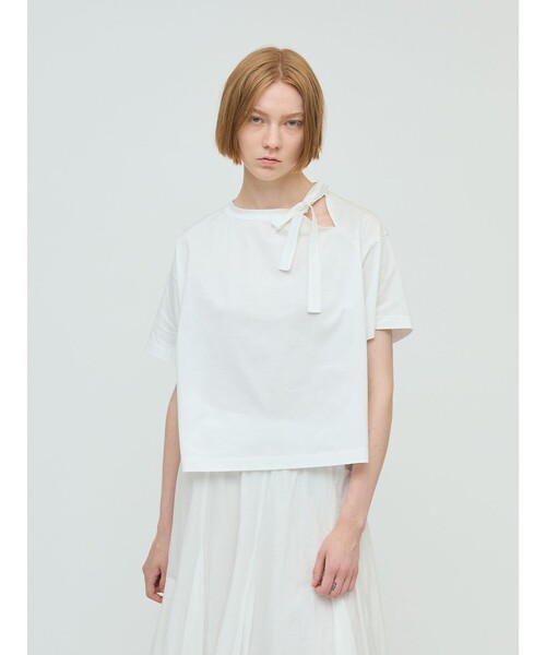 セール】mizuiro ind リボンカラーTシャツ（Tシャツ/カットソー