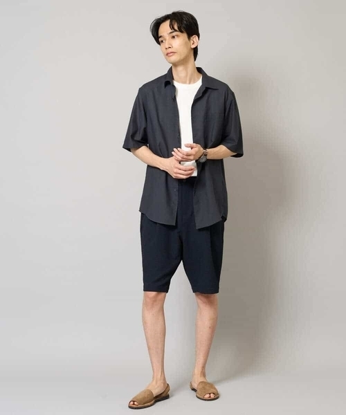 a.v.v（アーヴェヴェ）の「【イージーケア/吸水速乾/毛玉になりにくい】シアサッカーワンタックハーフパンツ（その他パンツ・メンズ・チャコールグレー/ネイビー・46/48/50）」の19枚目の写真