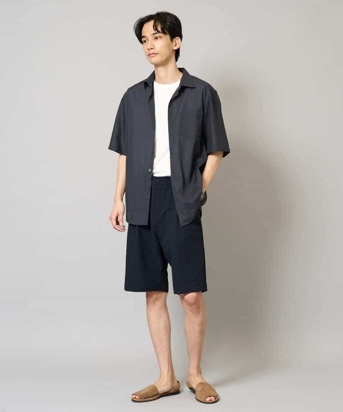 a.v.v（アーヴェヴェ）の「【イージーケア/吸水速乾/毛玉になりにくい】シアサッカーワンタックハーフパンツ（その他パンツ・メンズ・チャコールグレー/ネイビー・46/48/50）」の18枚目の写真