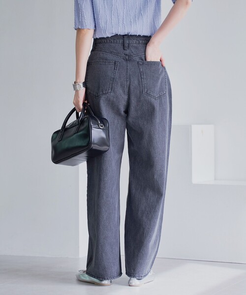coen（コーエン）の「サイドライン タックワイドデニムパンツ（デニムパンツ・レディース・コバルトブルー/ダークグレー・L/M/S）」の8枚目の写真