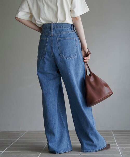 coen（コーエン）の「サイドライン タックワイドデニムパンツ（デニムパンツ・レディース・コバルトブルー/ダークグレー・L/M/S）」の18枚目の写真