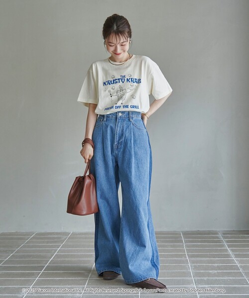 coen（コーエン）の「サイドライン タックワイドデニムパンツ（デニムパンツ・レディース・コバルトブルー/ダークグレー・L/M/S）」の19枚目の写真