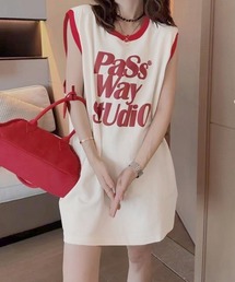 unifriend（ユニフレンド）の「ロゴプリントノースリーブTシャツミニワンピース（ワンピース）」