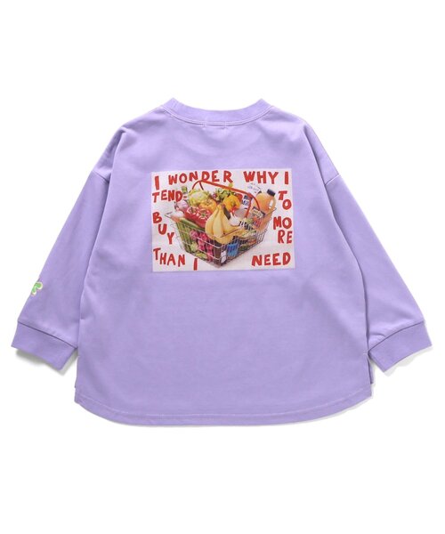 F.O.KIDS(エフオーキッズ)の「【ジュニア対応】ルーズシルエットバックフォトL/S Tee(Tシャツ/カットソー・キッズ・ライム/パープル/オフホワイト・80/90/100/110/120/130/140/150/160)」の2枚目の写真