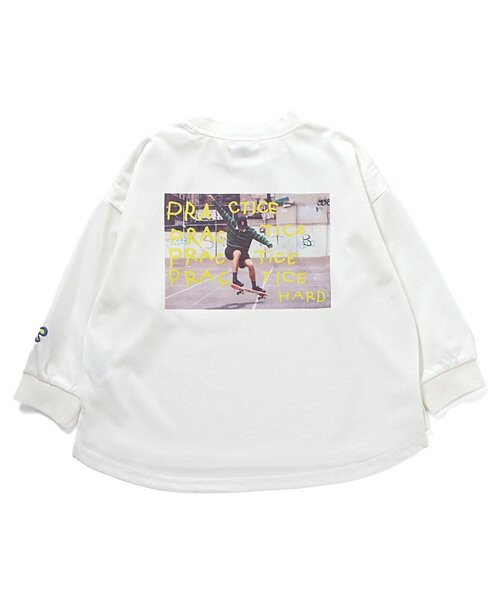 F.O.KIDS(エフオーキッズ)の「【ジュニア対応】ルーズシルエットバックフォトL/S Tee(Tシャツ/カットソー・キッズ・ライム/パープル/オフホワイト・80/90/100/110/120/130/140/150/160)」の1枚目の写真