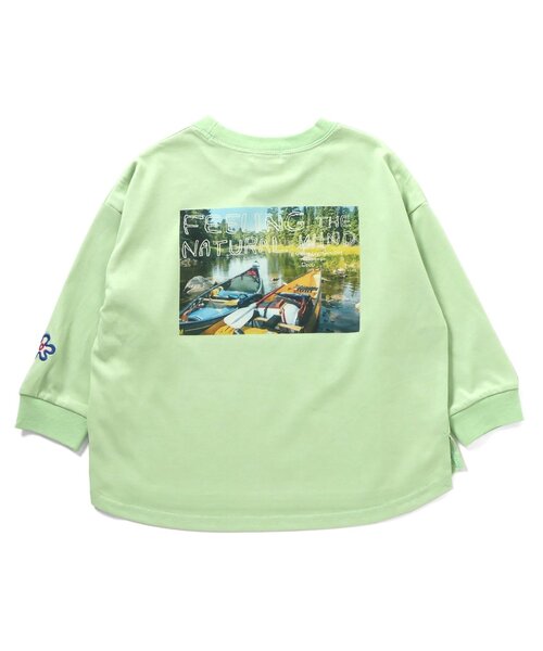 F.O.KIDS(エフオーキッズ)の「【ジュニア対応】ルーズシルエットバックフォトL/S Tee(Tシャツ/カットソー・キッズ・ライム/パープル/オフホワイト・80/90/100/110/120/130/140/150/160)」の3枚目の写真