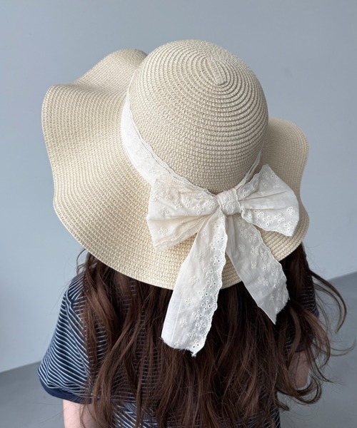 Chapeau d'O リボン付き麦わら帽子 59cm リボン付き麦わら帽子（ハット）｜TITTY&CO.（ティティーアンド