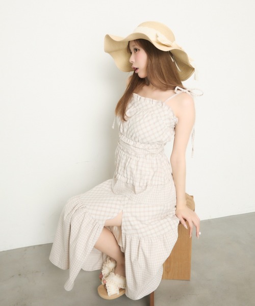 TITTY&CO.（ティティーアンドコー）の「リボン付き麦わら帽子（ハット・レディース・アイボリー/モカ・FREE）」の17枚目の写真