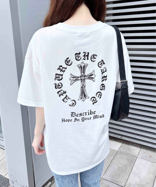 INGNI（イング）の「バックラインストーンクロスロゴチュニックTシャツ（Tシャツ/カットソー・レディース・ブラック/グレー/オフホワイト・M）」の18枚目の写真