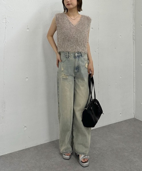 archives（アルシーヴ）の「ラメフェザーニットベスト（ベスト・レディース・ブラック/アイボリー/ベージュ/グレー・MEDIUM）」の16枚目の写真