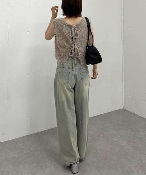 archives（アルシーヴ）の「ラメフェザーニットベスト（ベスト・レディース・ブラック/アイボリー/ベージュ/グレー・MEDIUM）」の17枚目の写真