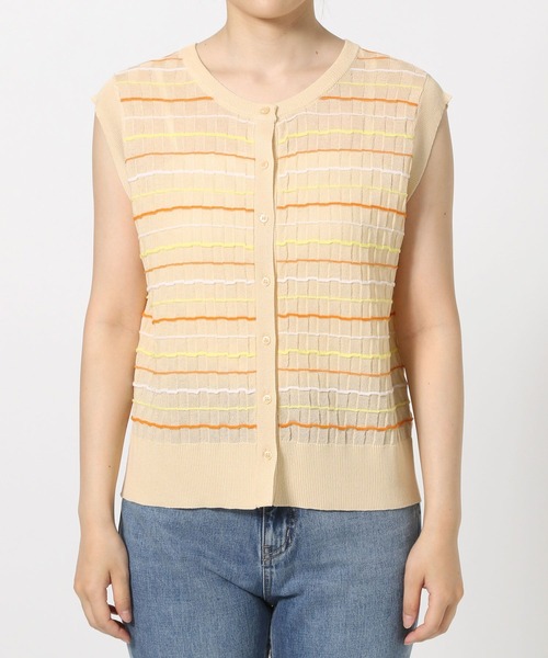 LOWRYS FARM(ローリーズファーム)の「ボーダーメローニットノースリーブ 574819(Tシャツ/カットソー・レディース・ブラック/ブラウン/アイボリー・FREE)」の9枚目の写真
