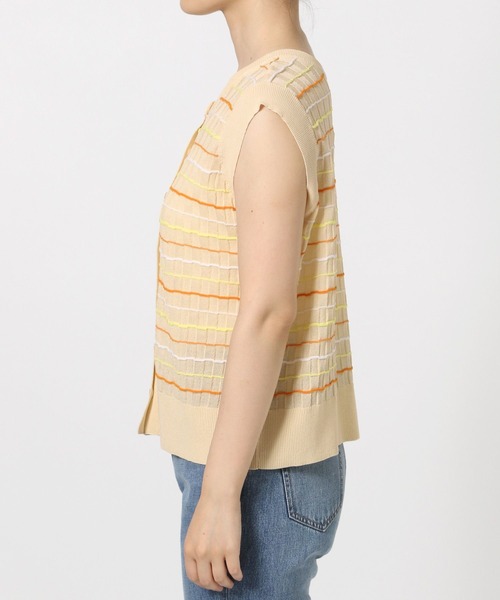 LOWRYS FARM(ローリーズファーム)の「ボーダーメローニットノースリーブ 574819(Tシャツ/カットソー・レディース・ブラック/ブラウン/アイボリー・FREE)」の10枚目の写真