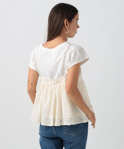 BAYFLOW（ベイフロー）の「刺繍キャミビスチェ（キャミソール・レディース・ブラック/オフホワイト/イエロー・FREE）」の7枚目の写真