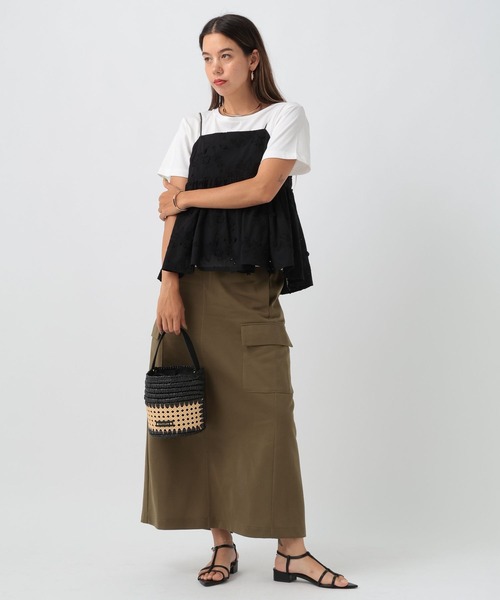 BAYFLOW（ベイフロー）の「刺繍キャミビスチェ（キャミソール・レディース・ブラック/オフホワイト/イエロー・FREE）」の8枚目の写真