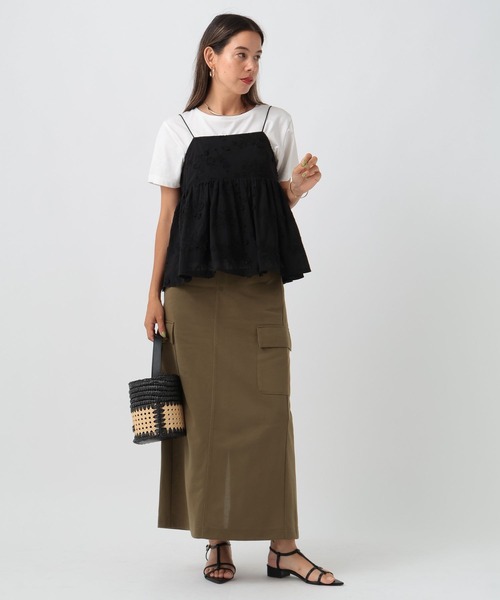 BAYFLOW（ベイフロー）の「刺繍キャミビスチェ（キャミソール・レディース・ブラック/オフホワイト/イエロー・FREE）」の9枚目の写真