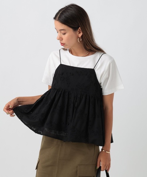 BAYFLOW（ベイフロー）の「刺繍キャミビスチェ（キャミソール・レディース・ブラック/オフホワイト/イエロー・FREE）」の10枚目の写真