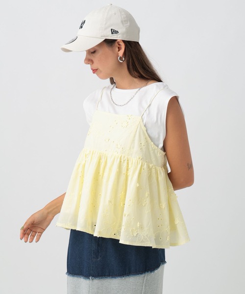 BAYFLOW（ベイフロー）の「刺繍キャミビスチェ（キャミソール・レディース・ブラック/オフホワイト/イエロー・FREE）」の15枚目の写真