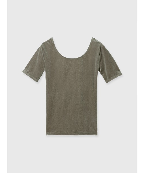 EIMY ISTOIRE（エイミーイストワール）の「コンパクトベロアトップス（Tシャツ/カットソー・レディース・ボルドー/アイボリー/グレー・F）」の14枚目の写真