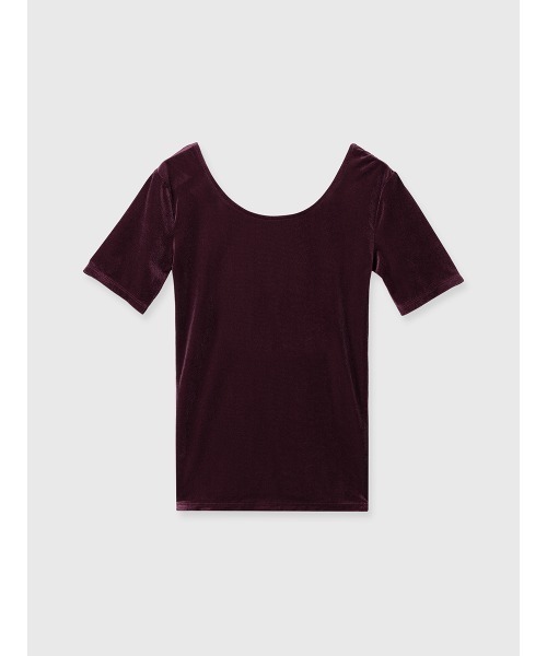 EIMY ISTOIRE（エイミーイストワール）の「コンパクトベロアトップス（Tシャツ/カットソー・レディース・ボルドー/アイボリー/グレー・F）」の15枚目の写真