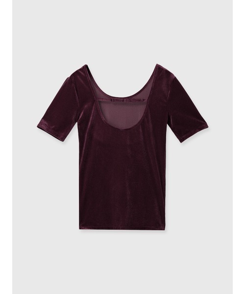 EIMY ISTOIRE（エイミーイストワール）の「コンパクトベロアトップス（Tシャツ/カットソー・レディース・ボルドー/アイボリー/グレー・F）」の16枚目の写真