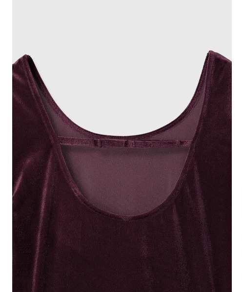 EIMY ISTOIRE（エイミーイストワール）の「コンパクトベロアトップス（Tシャツ/カットソー・レディース・ボルドー/アイボリー/グレー・F）」の20枚目の写真