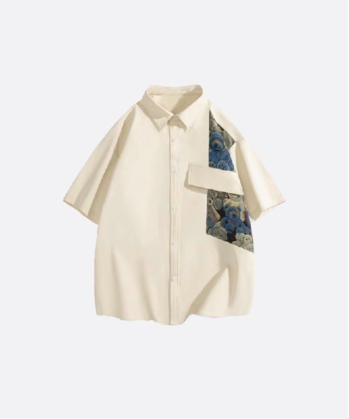 Bear Stitching Unbalance Shirt
