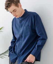 Blue Standard （ブルースタンダード）の「【Blue Standard:ブルースタンダード】フレンチリネンミックス 長袖 リラックスフィット バンドカラーシャツ（シャツ/ブラウス）」