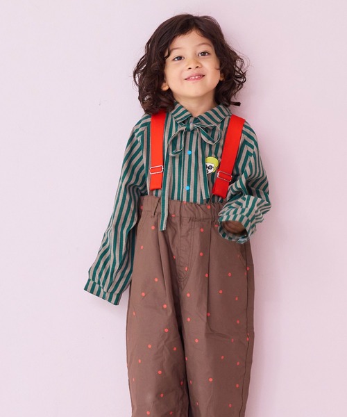 MARKEY'S（マーキーズ）の「ツイル総柄エヴォルブサロペット（サロペット/オーバーオール・キッズ・ブラウン系その他/ブラック系その他/ホワイト系その他/ライトグリーン・90/100/110/120/130/140/150）」の3枚目の写真