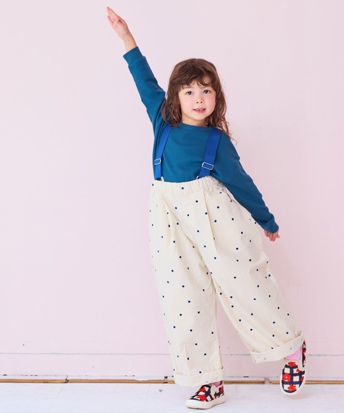 MARKEY'S（マーキーズ）の「ツイル総柄エヴォルブサロペット（サロペット/オーバーオール・キッズ・ブラウン系その他/ブラック系その他/ホワイト系その他/ライトグリーン・90/100/110/120/130/140/150）」の16枚目の写真