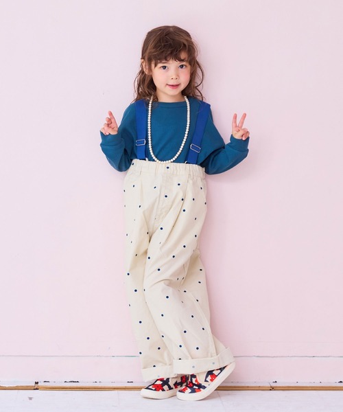 MARKEY'S（マーキーズ）の「ツイル総柄エヴォルブサロペット（サロペット/オーバーオール・キッズ・ブラウン系その他/ブラック系その他/ホワイト系その他/ライトグリーン・90/100/110/120/130/140/150）」の14枚目の写真