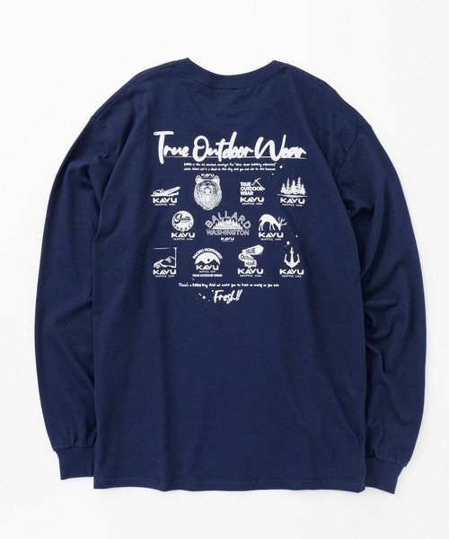 KAVU（カブー）の「KAVU/カブー 25 Event LS Tee/イベントティー（Tシャツ/カットソー・メンズ・ネイビー/サンドベージュ/ホワイト/アッシュグレー・MEDIUM/LARGE/X-LARGE）」の4枚目の写真