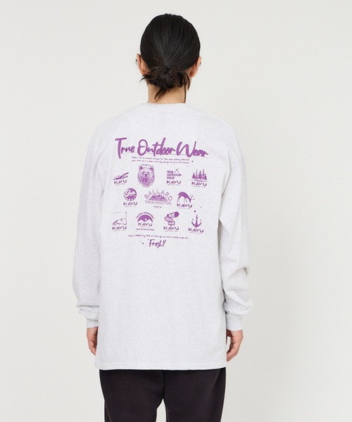 KAVU（カブー）の「KAVU/カブー 25 Event LS Tee/イベントティー（Tシャツ/カットソー・メンズ・ネイビー/サンドベージュ/ホワイト/アッシュグレー・MEDIUM/LARGE/X-LARGE）」の2枚目の写真