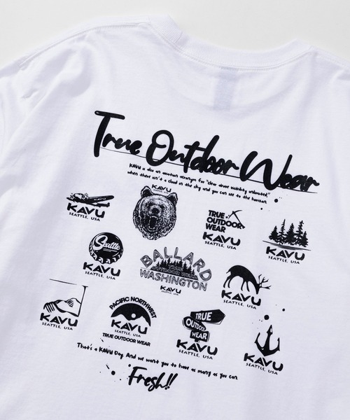 KAVU（カブー）の「KAVU/カブー 25 Event LS Tee/イベントティー（Tシャツ/カットソー・メンズ・ネイビー/サンドベージュ/ホワイト/アッシュグレー・MEDIUM/LARGE/X-LARGE）」の7枚目の写真