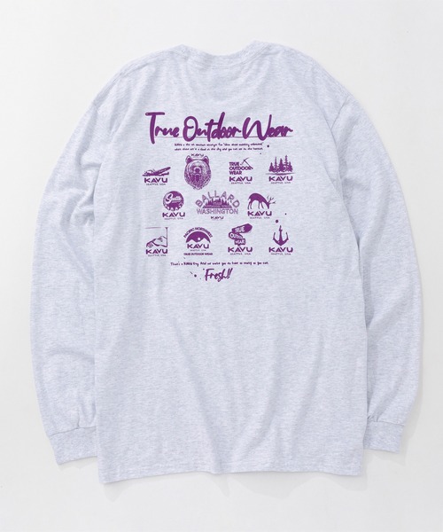 KAVU（カブー）の「KAVU/カブー 25 Event LS Tee/イベントティー（Tシャツ/カットソー・メンズ・ネイビー/サンドベージュ/ホワイト/アッシュグレー・MEDIUM/LARGE/X-LARGE）」の10枚目の写真
