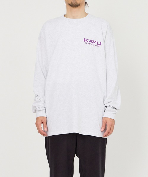 KAVU（カブー）の「KAVU/カブー 25 Event LS Tee/イベントティー（Tシャツ/カットソー・メンズ・ネイビー/サンドベージュ/ホワイト/アッシュグレー・MEDIUM/LARGE/X-LARGE）」の8枚目の写真