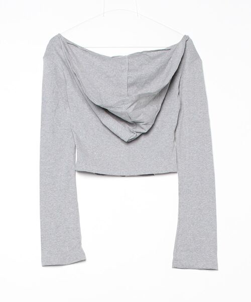 gossip!ロサンゼルス(ゴシップロサンゼルス)の「【Y2Kガーリー】オフショルフーディー長袖Tシャツ(Tシャツ/カットソー・レディース・グレー・FREE)」の10枚目の写真