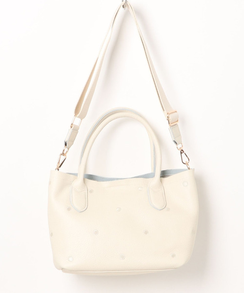 perche（ペルケ）の「ペルケ perche / 牛革ドット刺繍2wayトートS（トートバッグ・レディース・シルバー系その他2/グレー/ブラック/アイボリー/ライトグレー/グリーン・FREE）」の14枚目の写真