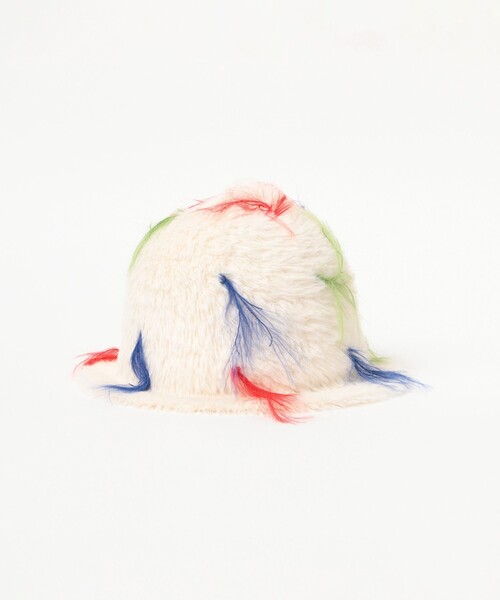 Ray BEAMS（レイビームス）の「カラー フリンジ ニット帽（ニットキャップ/ビーニー・レディース・ホワイト/ブラック・ONE SIZE）」の5枚目の写真