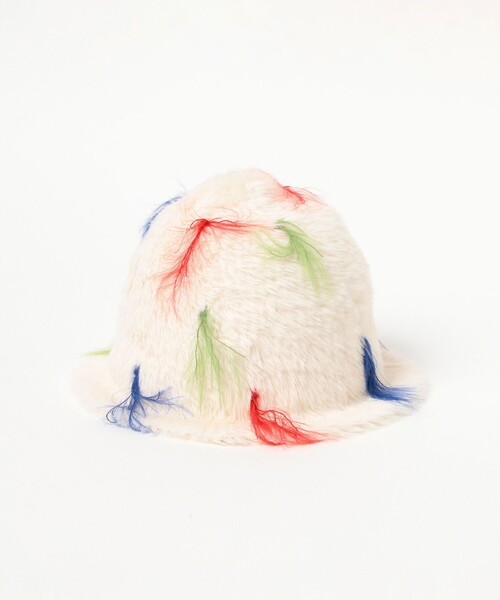 Ray BEAMS（レイビームス）の「カラー フリンジ ニット帽（ニットキャップ/ビーニー・レディース・ホワイト/ブラック・ONE SIZE）」の6枚目の写真