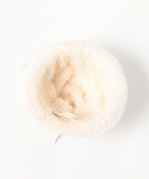 Ray BEAMS（レイビームス）の「カラー フリンジ ニット帽（ニットキャップ/ビーニー・レディース・ホワイト/ブラック・ONE SIZE）」の8枚目の写真