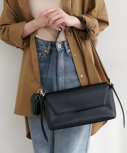 横長チュールバッグ見本☆ チュールバッグ ブルー×ブラック