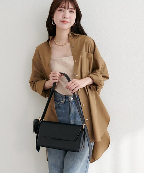 natural couture（ナチュラルクチュール）の「リップケース付き横長ショルダーBag（ショルダーバッグ・レディース・キャメル/ボルドー/ブラック・FREE）」の9枚目の写真