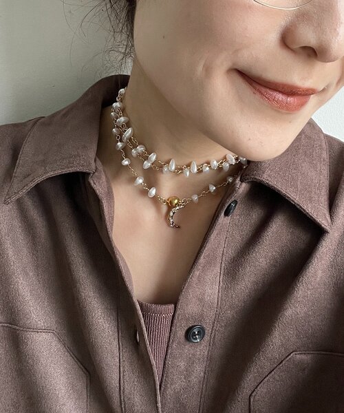 DouDou（ドゥドゥ）の「【インフルエンサーOKOCHI企画】月モチーフランダムパールネックレス（ネックレス・レディース・ゴールド/シルバー・FREE）」の12枚目の写真