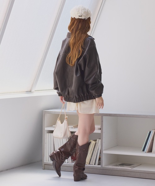 one after another NICE CLAUP(ワンアフターアナザーナイスクラップ)の「ドロストミニワンピース(ワンピース・レディース・アイボリー/ピンク/ブラック・FREE)」の15枚目の写真
